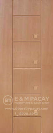 Feather flush door modern design with groove and buttons at E & M Pacay Furniture and Sash Shop Philippines
